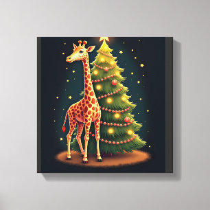 Lienzo Jirafa de Navidad Oficial Adorno de Copa de Árbol