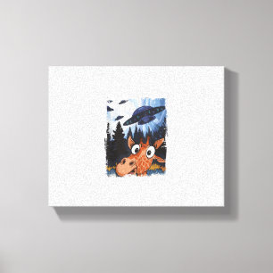 Lienzo Jirafa divertida OVNI Zoo Animal Meme gráfico raro