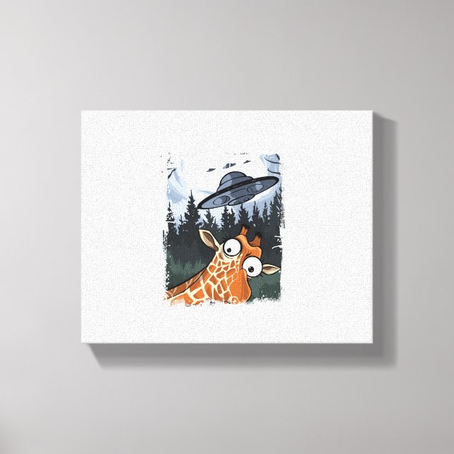 Lienzo Jirafa divertida ovni zoo animal raro meme gráfico (Anverso)
