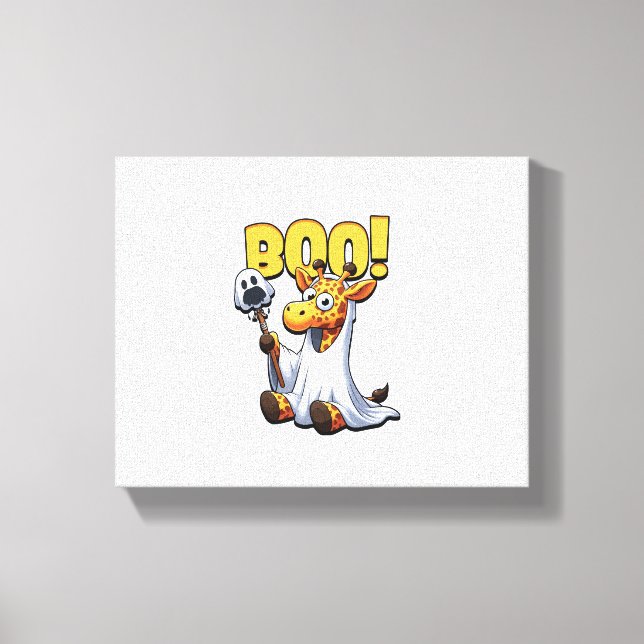 Lienzo Jirafa Fantasma de Halloween Boo Jirafa  _1 (Anverso)