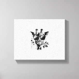 Lienzo Jirafa & Gafas de sol Vintage Safari Urbano Animal