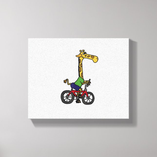 Lienzo Jirafa Genial Montando Bicicleta  (Anverso)