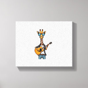 Lienzo Jirafa Linda Tocando Guitarra Jirafas Músico Músic