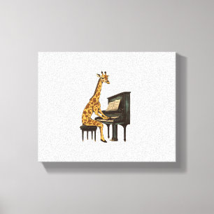 Lienzo Jirafa Linda Tocando Piano Jirafas Músico Música