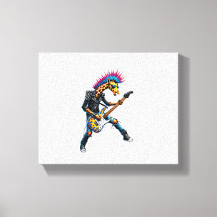 Lienzo Jirafa Punk Divertida, Jirafa Goth Rock'n Roll, Gu