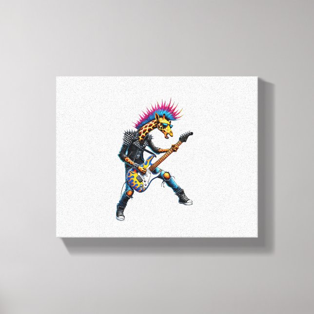 Lienzo Jirafa Punk Divertida, Jirafa Goth Rock'n Roll, Gu (Anverso)
