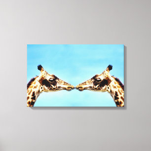 Lienzo Jirafas que tocan narices