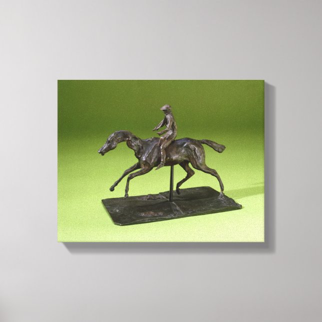 Lienzo Jockey sobre un caballo (bronce) (Anverso)