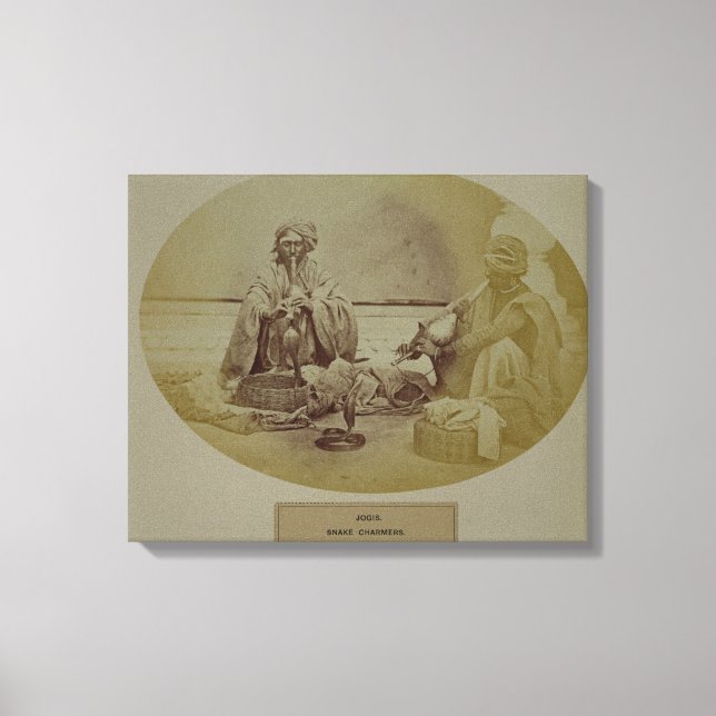 Lienzo Jogis o encantadores de serpientes, hindúes de cas (Anverso)