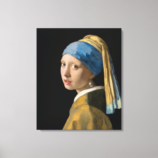 Lienzo Johannes Vermeer, Chica de Pearl Earring (Anverso)