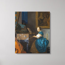 Lienzo Johannes Vermeer - Dama sentada ante una espineta