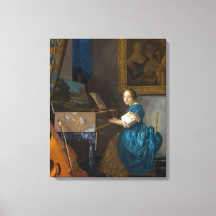 Lienzo Johannes Vermeer - Dama sentada ante una espineta