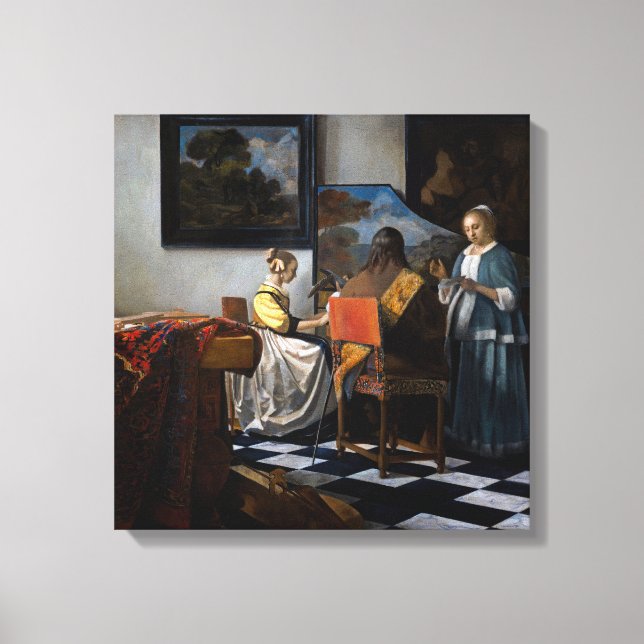 Lienzo Johannes Vermeer - El Concierto (Anverso)