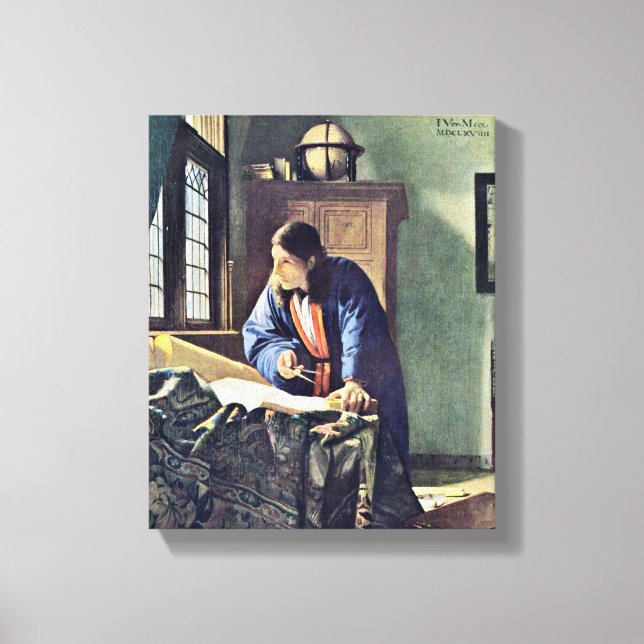 Lienzo Johannes Vermeer - El geógrafo (Anverso)