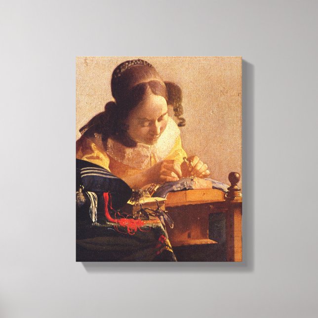 Lienzo Johannes Vermeer - El Lacemaker (Anverso)