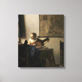 Lienzo Johannes Vermeer - Joven mujer con un Lute