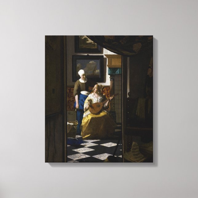 Lienzo Johannes Vermeer - La carta de amor (Anverso)