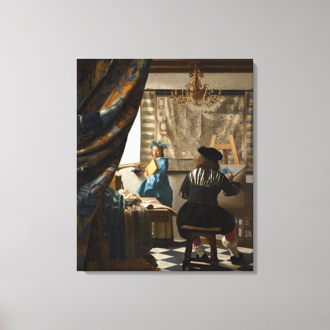 Lienzo Johannes Vermeer - La historia de la pintura (Anverso)