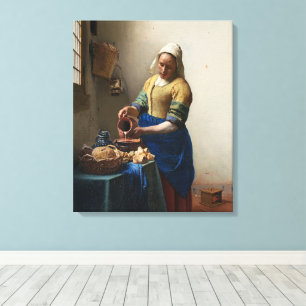 Lienzo Johannes Vermeer, La Milkmaid