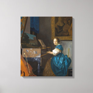 Lienzo Johannes Vermeer - Lady sentada en un Virginal