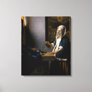 Lienzo Johannes Vermeer - Mujer sosteniendo una balanza