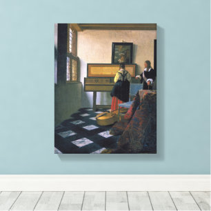 Lienzo Johannes Vermeer, van Delft, The Music Lesson