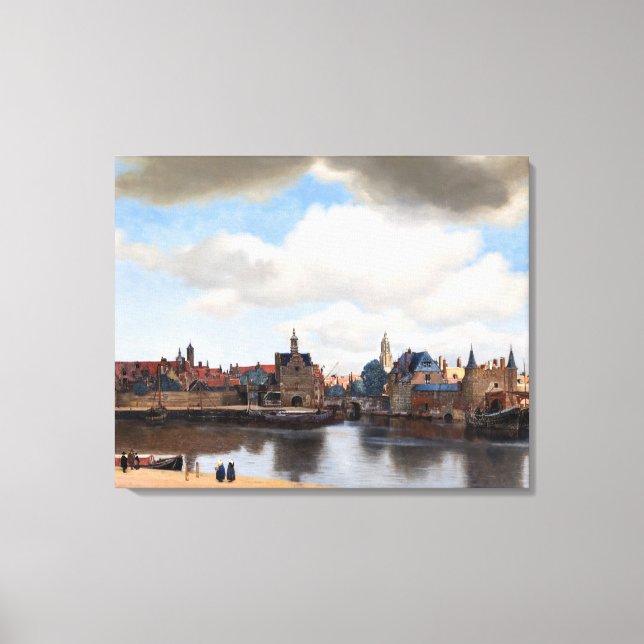 Lienzo Johannes Vermeer - Vista de Delft (Anverso)