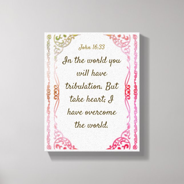 Lienzo John 16 : 33 | Citas de la biblia motivadoras Vers (Anverso)