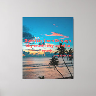 Lienzo John 17:17 Biblia Verse Scripture KJV Canvas Pic