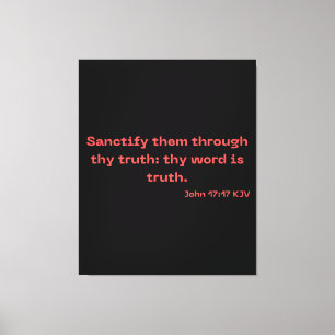 Lienzo John 17:17 Biblia Verse Scripture KJV Wall Art