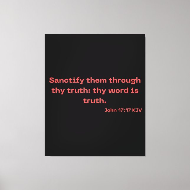 Lienzo John 17:17 Biblia Verse Scripture KJV Wall Art (Anverso)