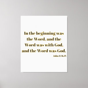 Lienzo John 1:1 Biblia Scripting KJV Canvas Wall Art
