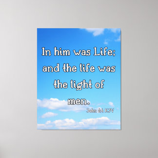 Lienzo John 1:4 Biblia Verse KJV Pic Wall Art