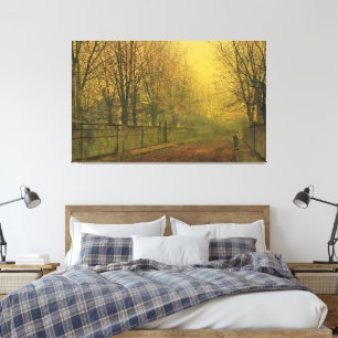 Lienzo John Atkinson Grimshaw - En el resplandor dorado
