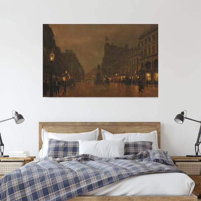 Lienzo John Atkinson Grimshaw - St Anne's Square and Exch (Insitu(Dormitorio))