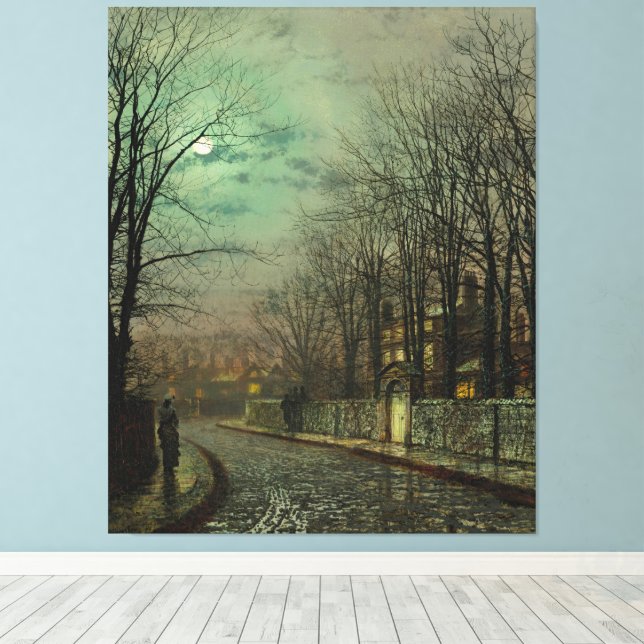 Lienzo John Atkinson Grimshaw - The Tryst (Insitu (piso de madera))