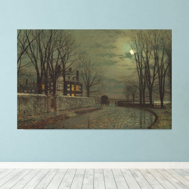 Lienzo John Atkinson Grimshaw - The Turn of the Road (Insitu (piso de madera))