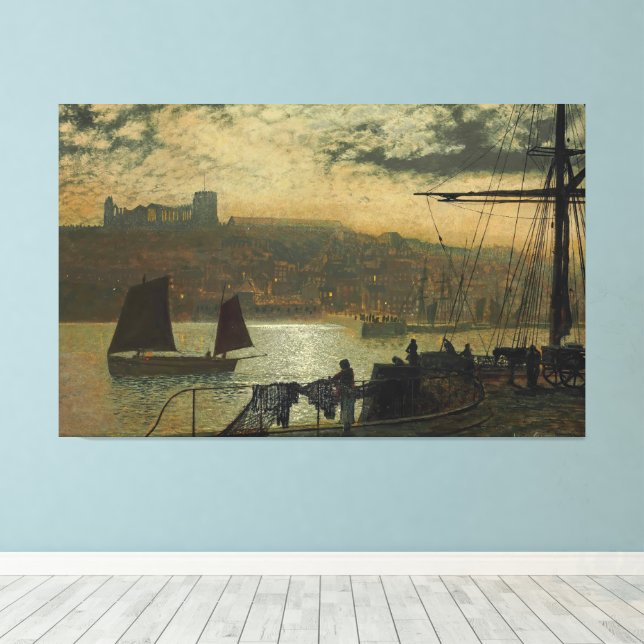 Lienzo John Atkinson Grimshaw - Whitby Abbey And Church (Insitu (piso de madera))