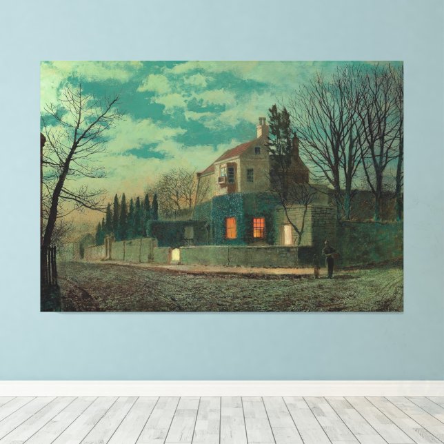 Lienzo John Atkinson Grimshaw - Yew Court, Scalby  (Insitu (piso de madera))