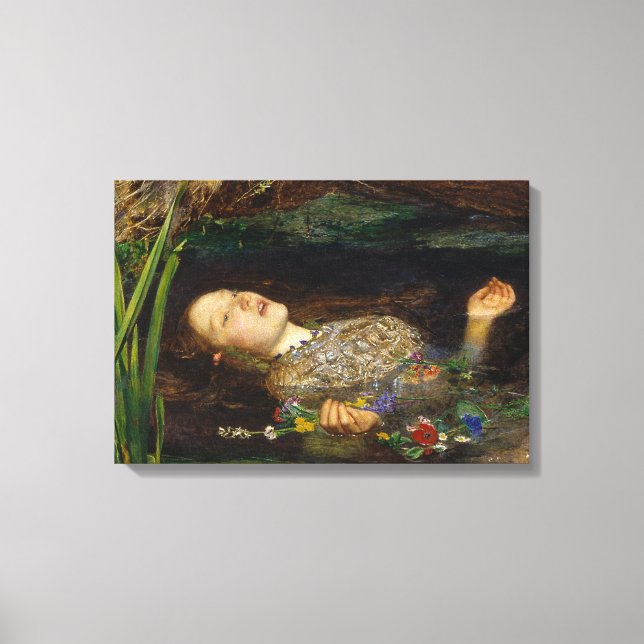 Lienzo John Everett Millais - Ophelia (Anverso)