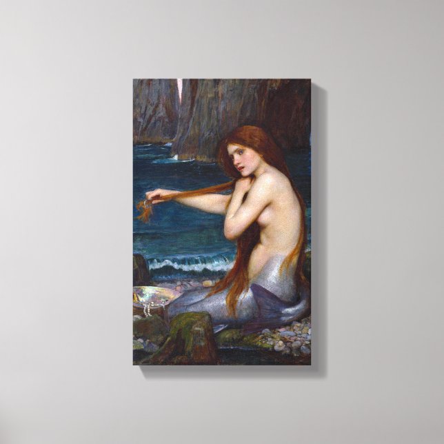 Lienzo John William Waterhouse Mermaid Art Wraped Canvas (Anverso)