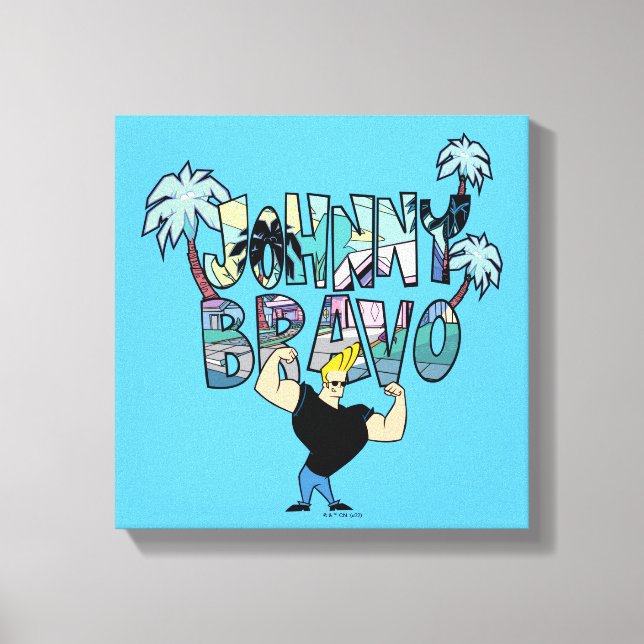Lienzo Johnny Bravo Palm Tree Name (Anverso)