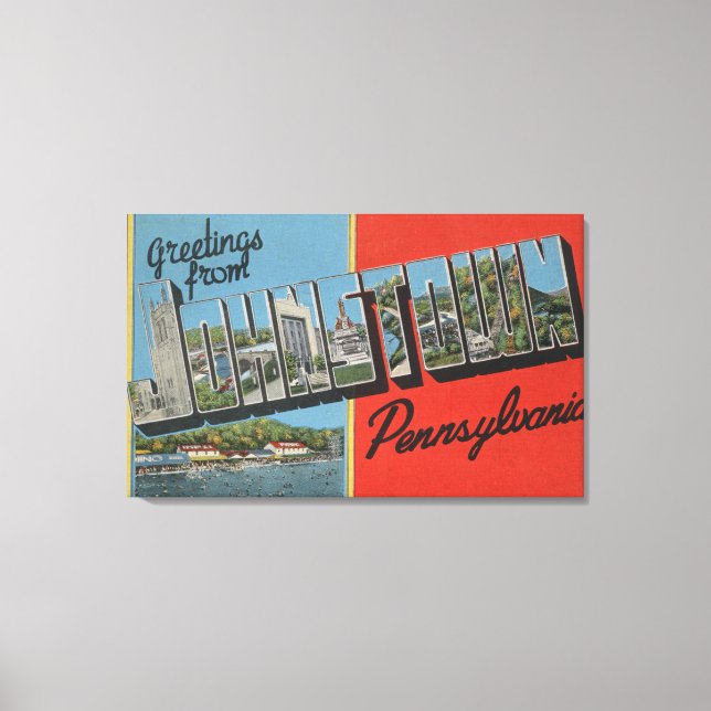 Lienzo Johnstown, Pennsylvania - Escenas de letras grande (Anverso)