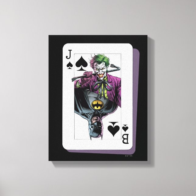 Lienzo Joker and Batman Spade Playing Card Illustration (Anverso)