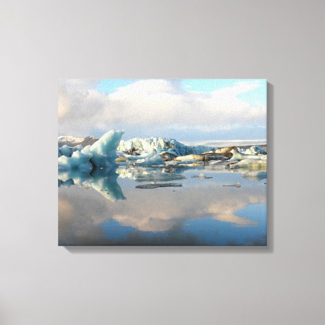 Lienzo Jokulsarlon iceberg Lake reflectante (Anverso)