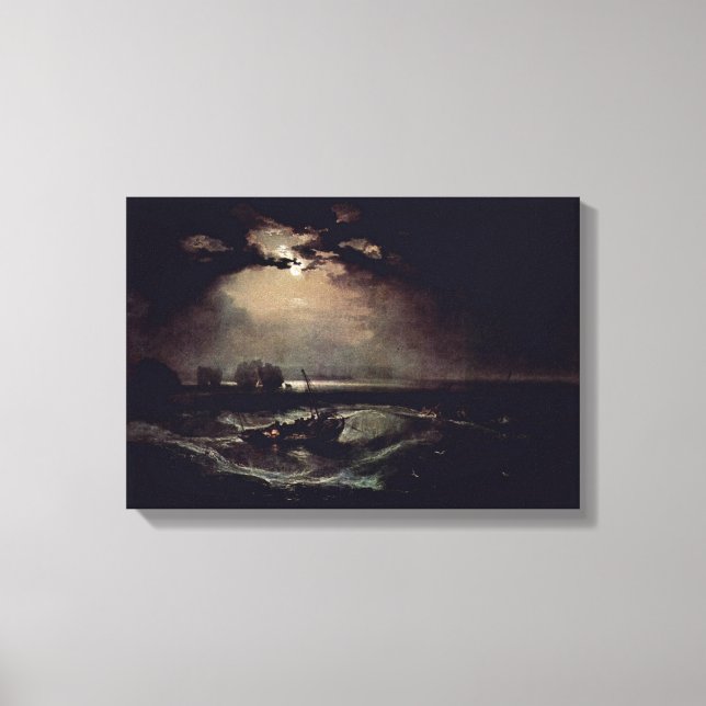 Lienzo Joseph Mallord William Turner - pescadores en el m (Anverso)