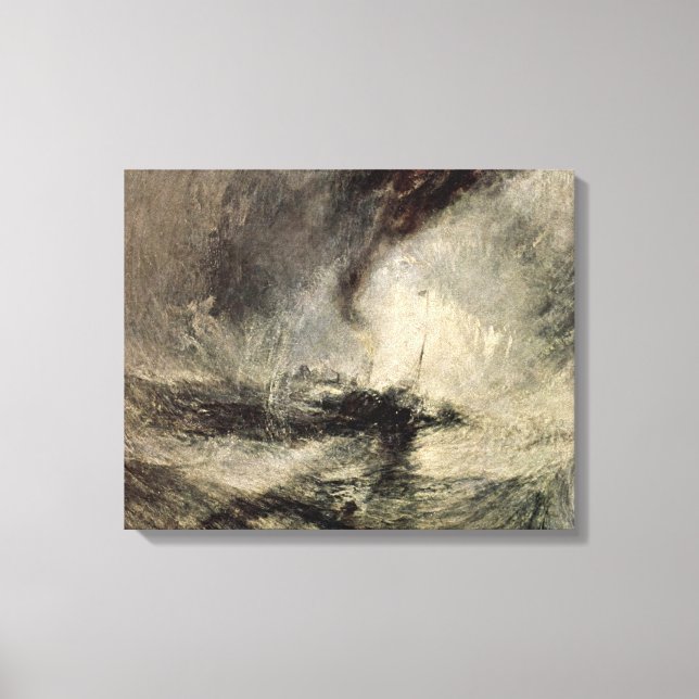 Lienzo Joseph William Turner - Tormenta de nieve en el pu (Anverso)