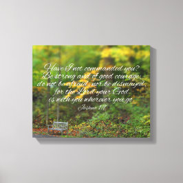 Lienzo Joshua 1:9 Biblia versus Escritura Cristiana