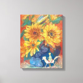 Lienzo Journey of Whimsy: Sunflower & Rainbow