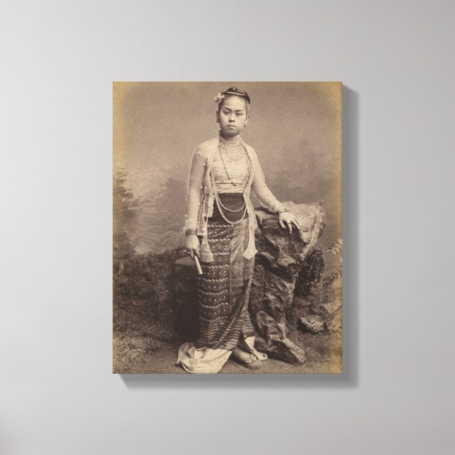 Lienzo Joven chica birmano, c.1875 (Anverso)